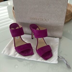 Jimmy Choo | Hira Suede Sandal | 85MM Heel | Size 38